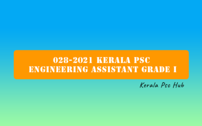 028-2021 Kerala PSC Engineering Assistant Grade I | Notification