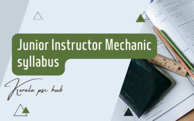 Detailed Syllabus | post of Junior Instructor Mechanic Syllabus 2023 (Motor Vehicle) (Cat.No:008/2022)